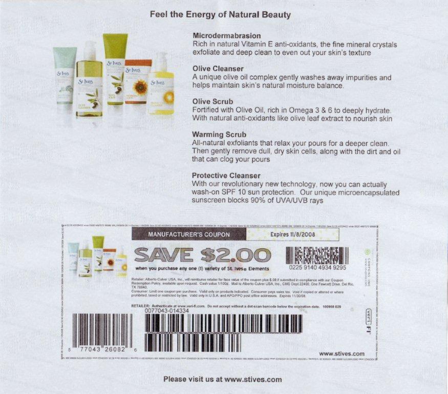 Free St. ives coupon