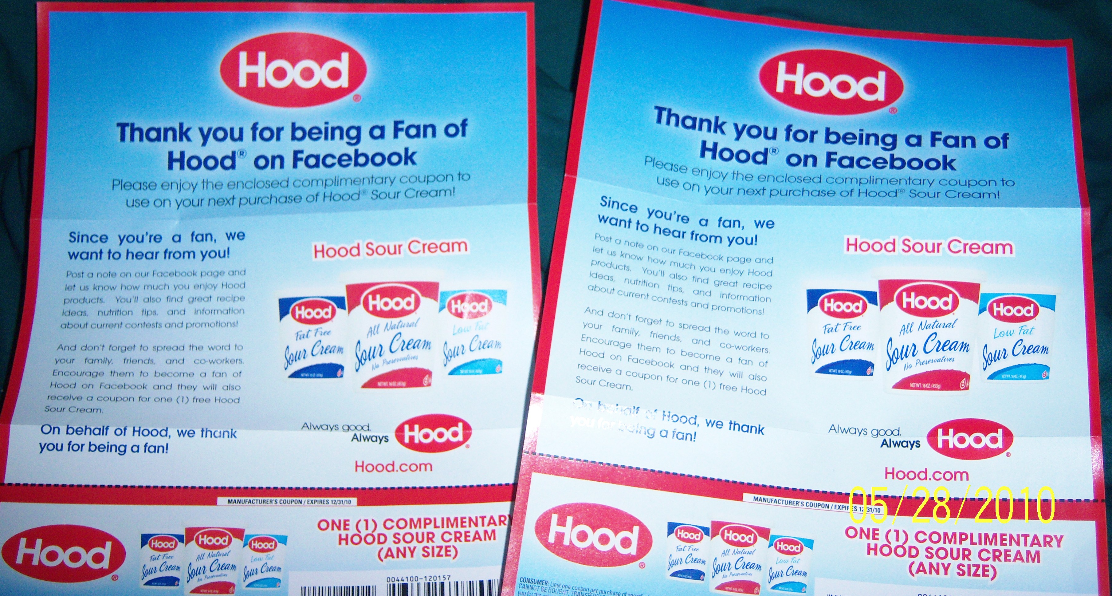 Free Hood sour cream coupons