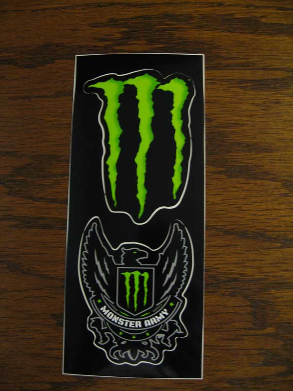 Free can of monster energy drink and stickers