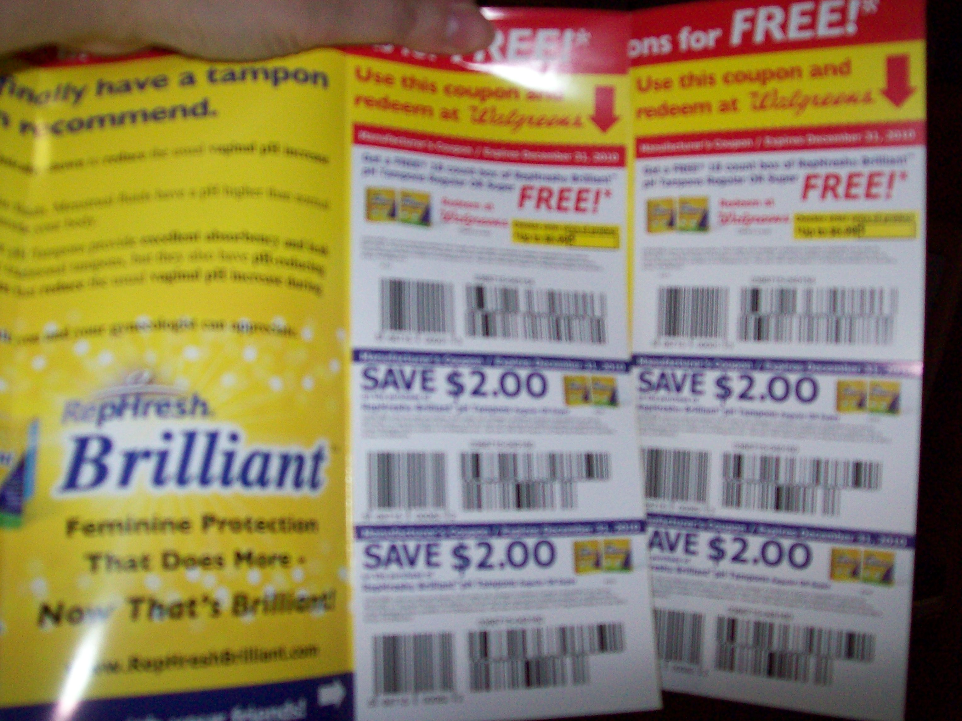 Free RePhresh brilliant tampons coupon