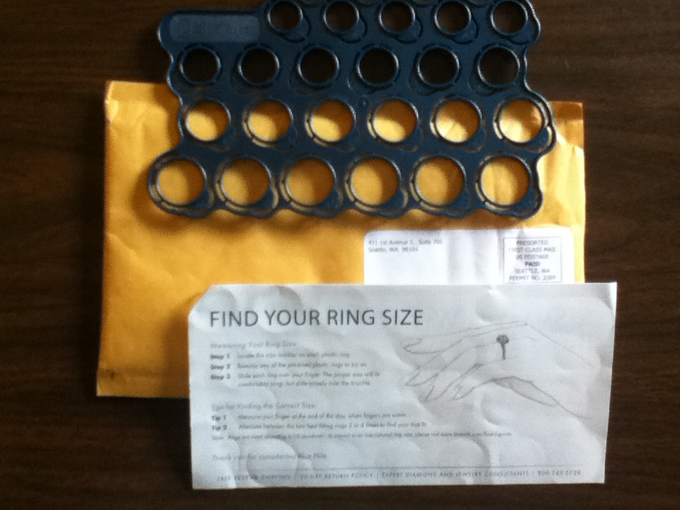 Ring sizer from Blue Nile