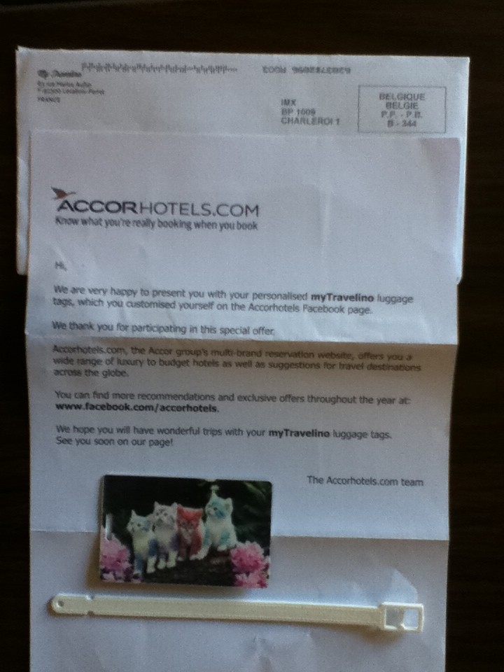 myTravelino luggage tag from Accorhotels.com