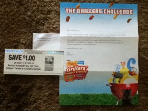 Coupon for Purina Friskies Dry Cat Food for playing in The Grillers Challenge