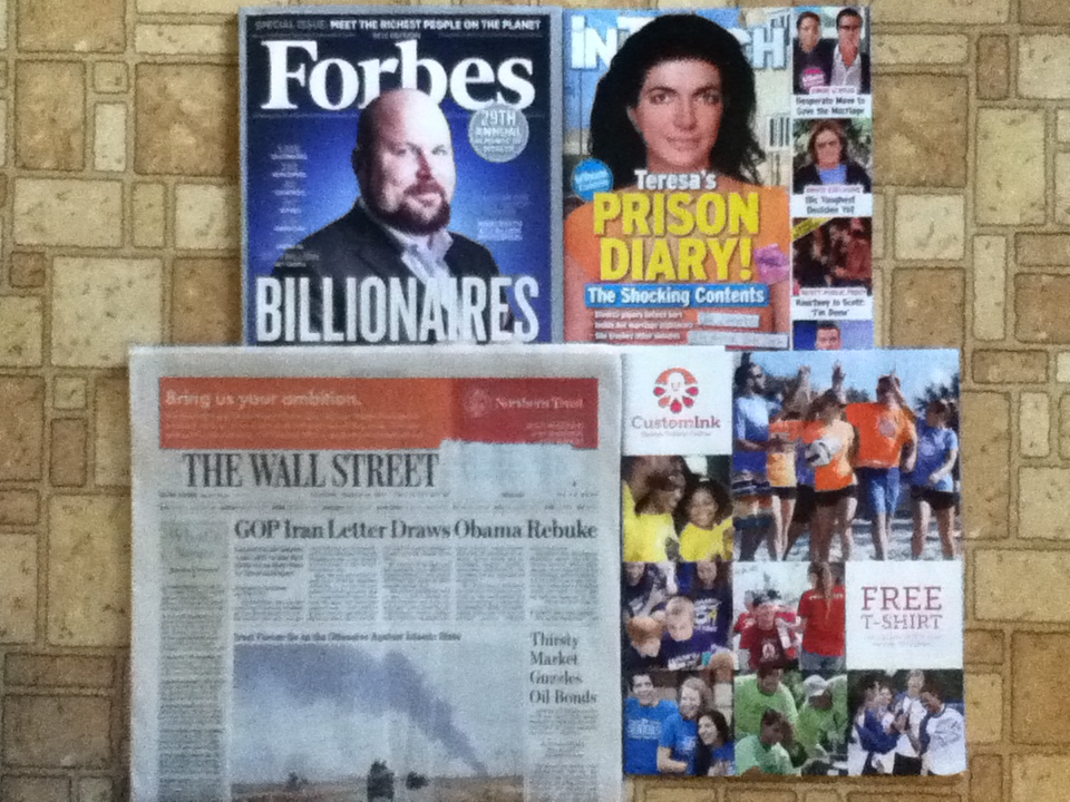 Forbes March 22 magazine In Touch Weekly The Wall Street Journal Custom Ink Design T