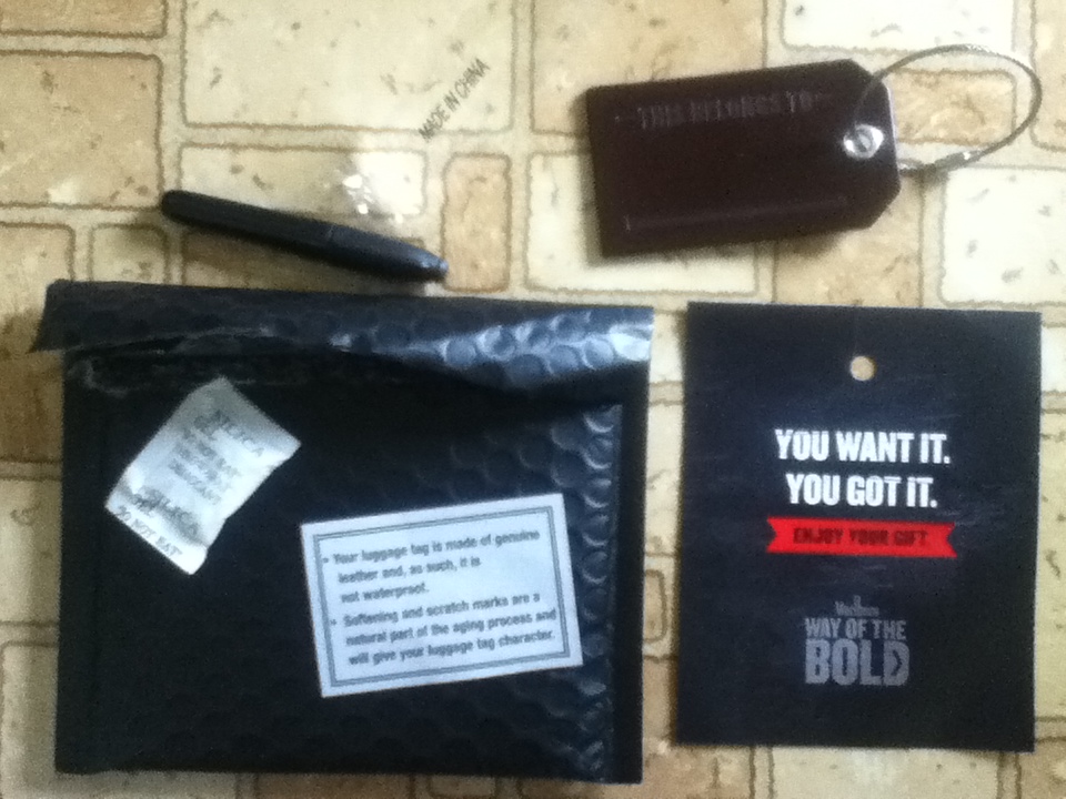 This Belongs To – ? Leather Luggage Tag & Black Marker – a Gift from Marlboro – Way of the Bold