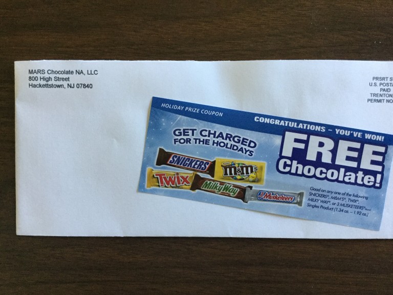 Holiday Prize  for a Free Mars Chocolate Bar