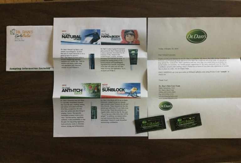 Free Dr. Dan’s Cortibalm samples