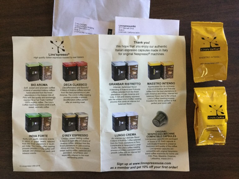 Free Lino’s Coffee samples