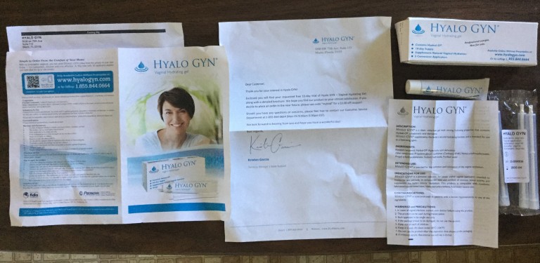 Free HYALO GYN Vaginal Hydrating gel sample