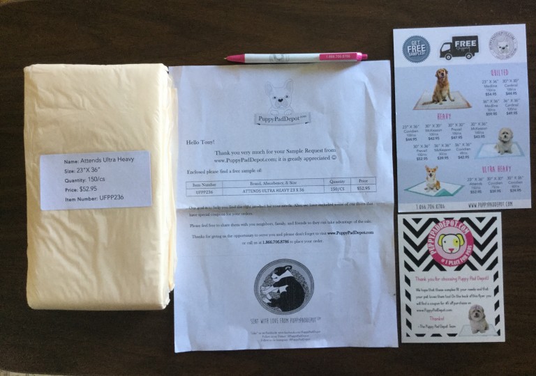 Free Puppy Pad Samples