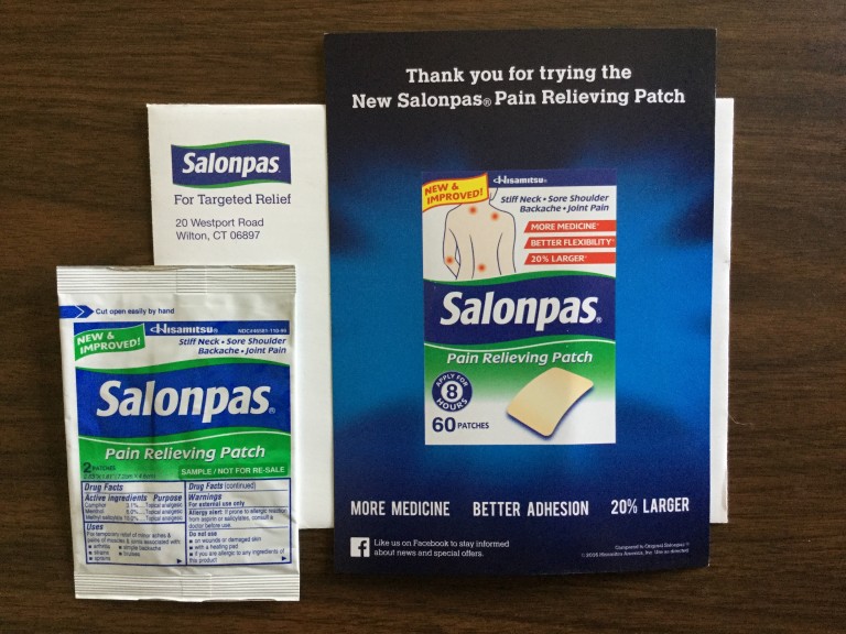 Free  Salonpas Pain Relieving Patch samples