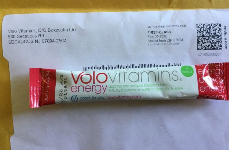 Free Volovitamins energy berry flavor sample