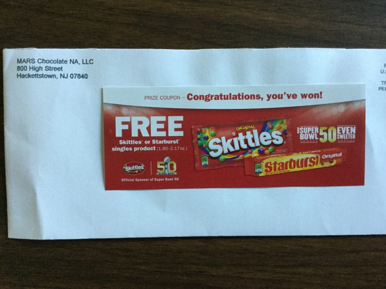 Free Skittles or Starburst Contest Win