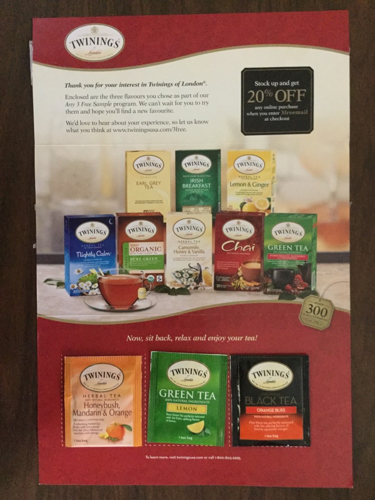 Free Twinings Tea Samples
