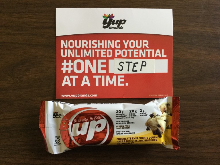 Free YUP Brands  B-UP Chocolate Chip Cookie Dough Bar