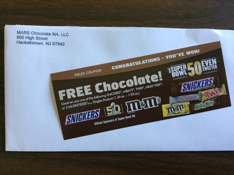 Winner in the Make Super Bowl Even Sweeter Promotion