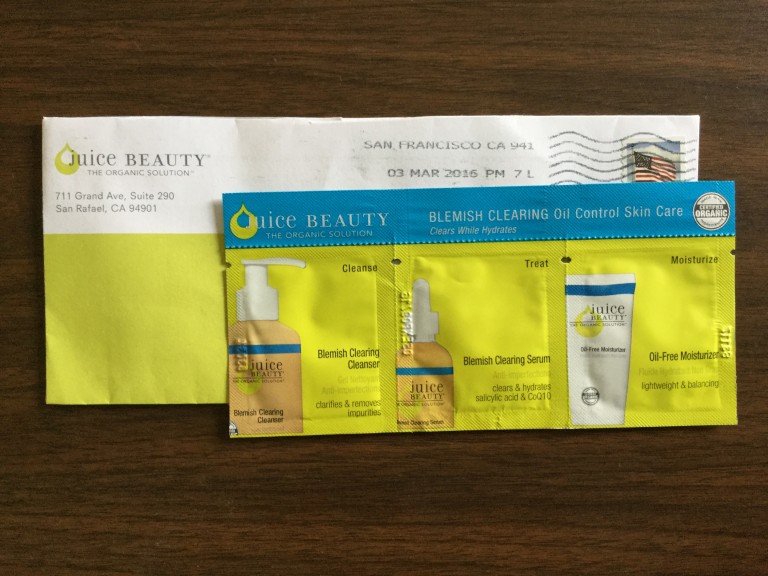 Free Juice BEAUTY Blemish Clearing Oil Control Skincare Samples