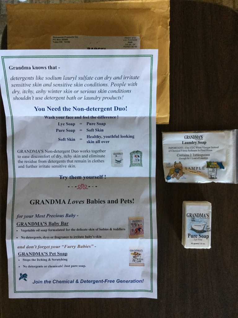 Free  Grandma’s Laundry Soap and Grandma’s Pure Lye Soap