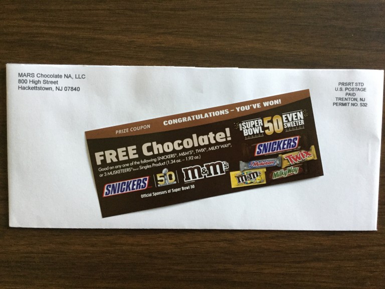 Free Mars Chocolate product coupon Win