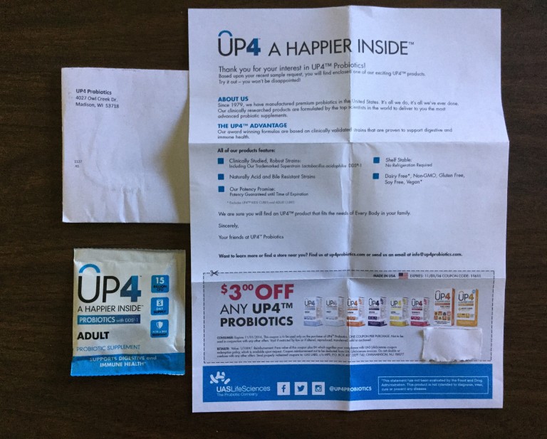 Free  UP4 Probiotics Adult Supplement Samples