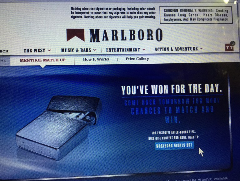 Winner In the Marlboro Match up Sweepstakes – Won a Zippo Lighter