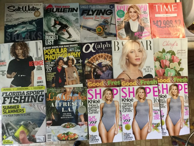 🐊Salt Water Sportsman🦀The Red Bulletin✈️Flying🏄🏻Sev​enteen⏰TIME💃🏻ELLE📸Popu​lar Photography📽Extreme Optics📡Bazaar🍪Cheryl’s​🐟Florida Sport Fishing🐳Los Angeles👙Shape🏋🏻 🏊🏻