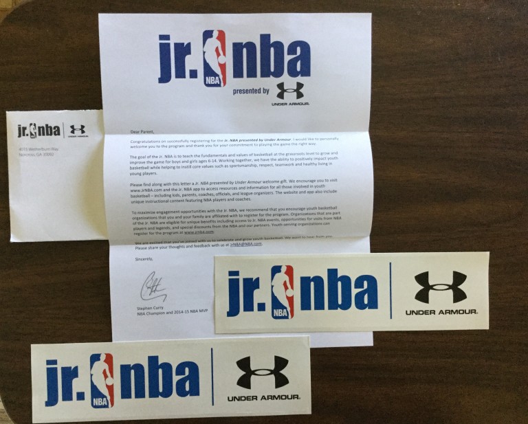 Free r jrNBA Under Armour Stickers