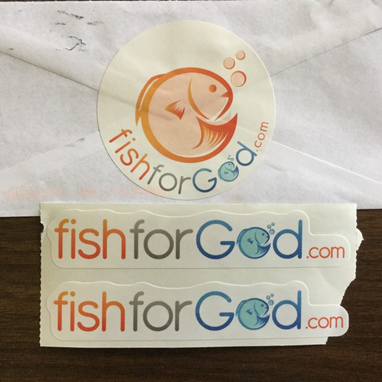 Free fishforGod.com stickers