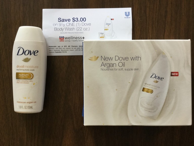 Free Dove dry oil moisture Moroccan argan oil body wash