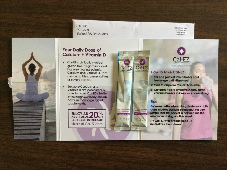 Free Cal-EZ calcium + Vitamin D samples