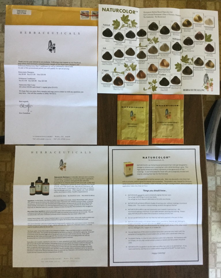 Free Herbaceuticals  Naturcolor Shampoo & Conditioner samples