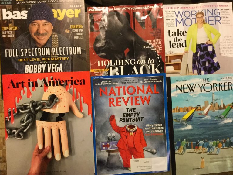 🎸 🎧BassPlayer👾 🕴Ebony⛹🏻 🎽Working Mother🎨 ⛽️National Review🗽 🏥the New Yorker🎆 🚃