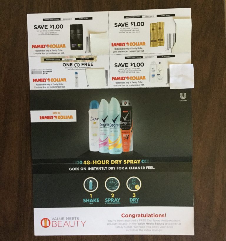 Free Dry Spray Antiperspirant product Coupon