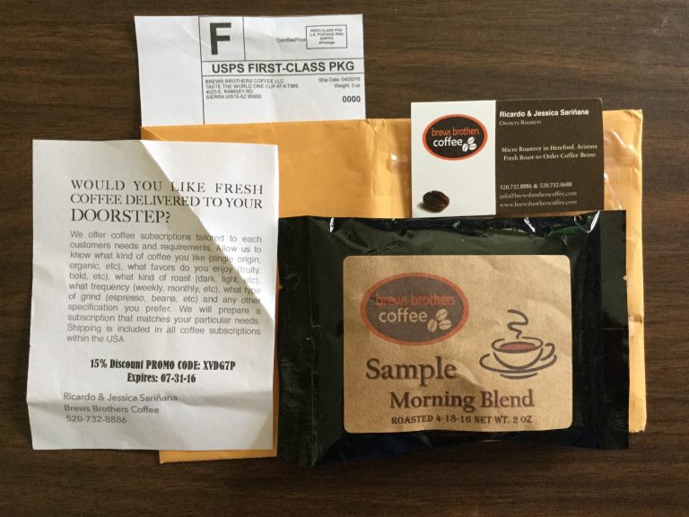 Free Brews Brothers Coffee  sample
