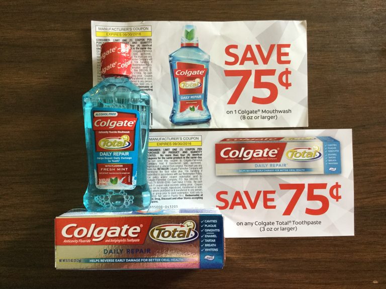 Free Colgate Total Daily Repair Fresh Mint Mouth wash and Toothpaste Samples