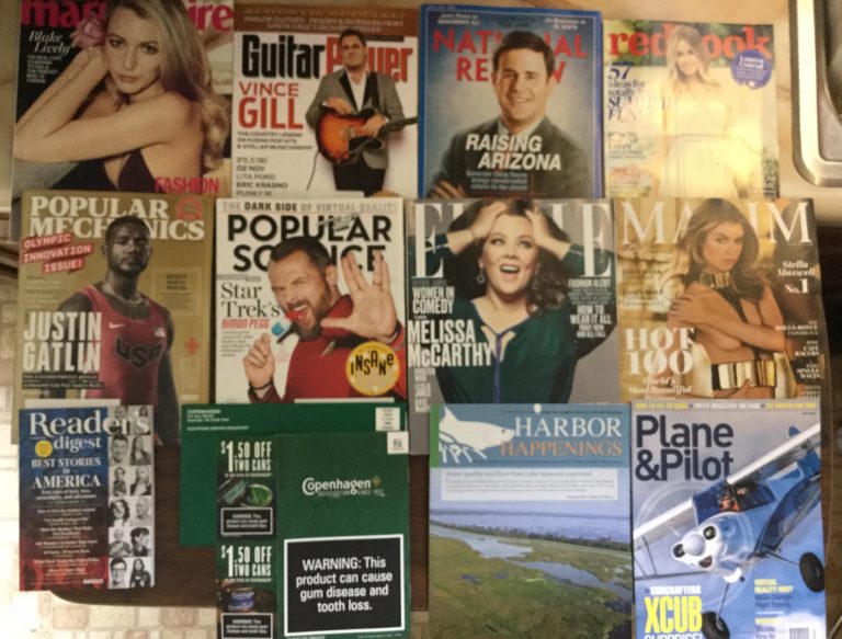 📬Today’s Free mail👙Marie Claire🎸Guitar Player🚀National Review📕Redbook🚒Popular Mechanics🔮Popular Science🙆🏻ELLE😍Maxim📓Re​aders Digest🚬Copenhagen coupons🐠Harbor Happenings✈️Plane & Pilot📚