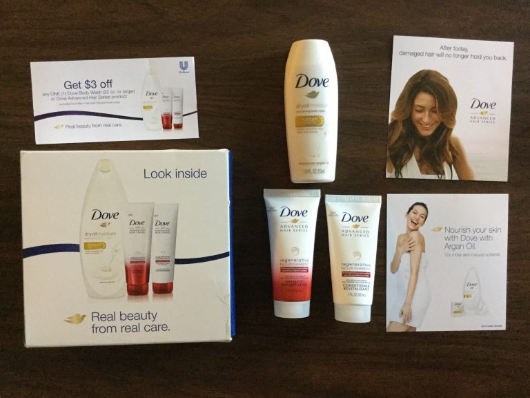 Free Dove Body Wash, Shampoo, and Conditioner Samples