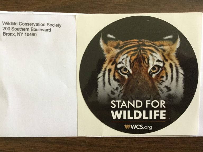Free Stand for Wildlife WCS.org Sticker