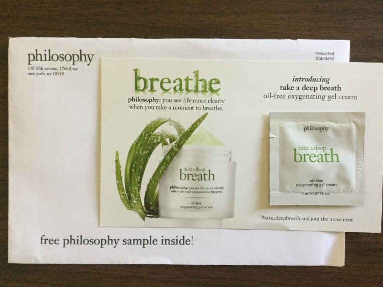 Free Philosophy take a deep breath oil-free oxygenating gel cream sample