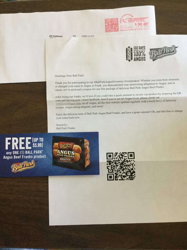 Winner in the #BallParkAngusGiveaw​ay Sweepstakes
