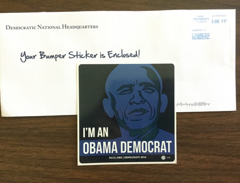 Free I’M AN OBAMA DEMOCRAT Sticker