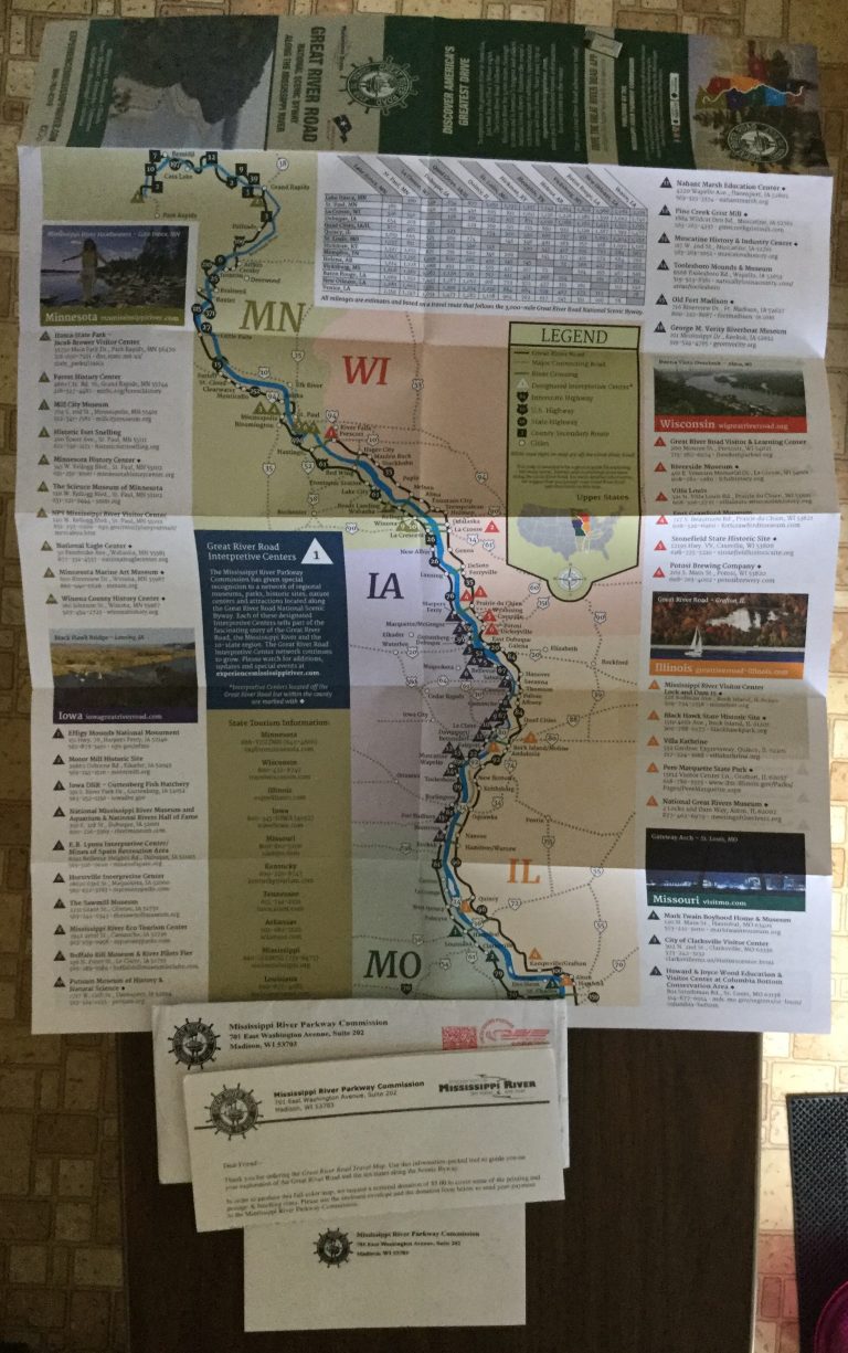Free Great River Road 10-State Mississippi River Map