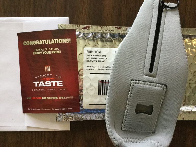 Free  L&M bottle cover with opener