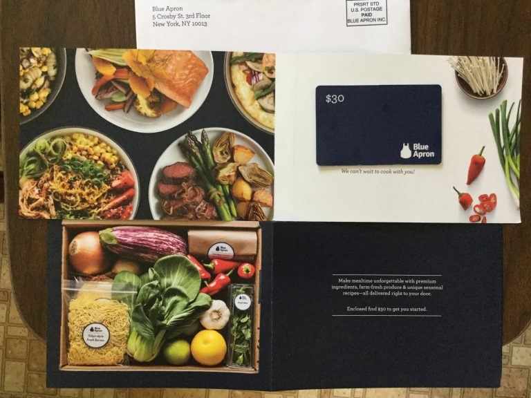 Free Blue Apron $30 discount card