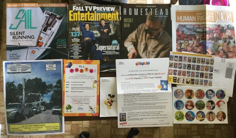 📬 9-8-2016 Free mail ⛵️ Sail 🎭 Fall TV Preview Entertainment weekly 🚜 Homestead 👭 United for Human Right News ⚡️ The Cooperative Connection 🐭 Disney movie club offer 📚