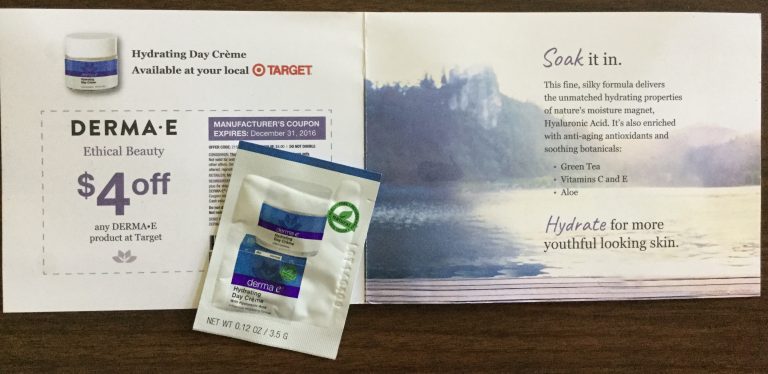 Free  DERMA•E Hydrating Day Cream sample