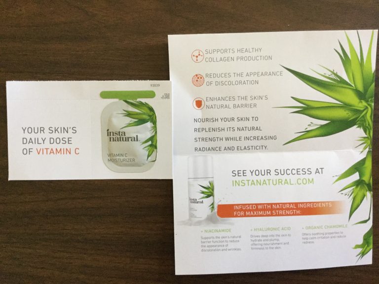 Free insta natural vitamin C moisturizer sample
