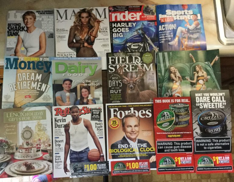 📬 10-31-16 Free mail 🕷dz🍨Inc 💁🏼Maxim 🏍Rider 🏀 Sports Illustrated 💰Money 🍶Dairy Foods 🏹 Field & Stream 🎃W 🎄Lenox Holiday ☠️Rolling Stone 💎 Forbes 👻 Grizzly coupons :)