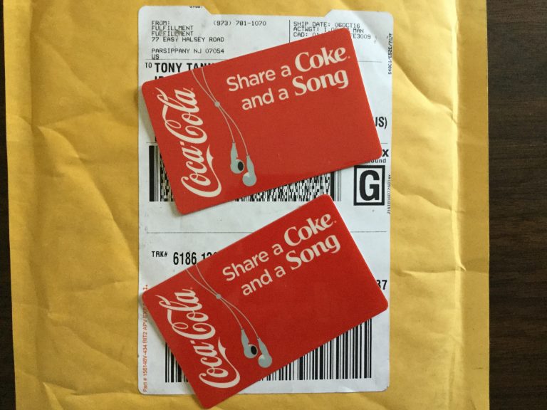 Free Coca-Cola Share a Coke and a Song cards