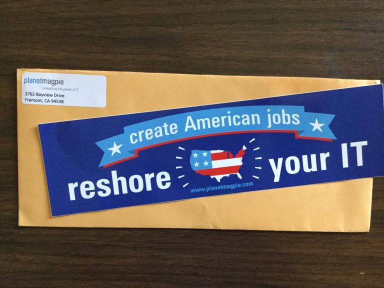 Free Create American jobs   reshore   your IT Sticker